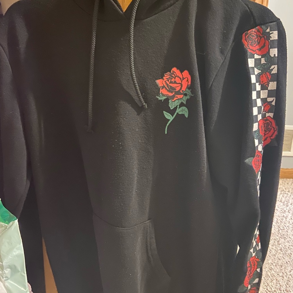 Black hoodie with roses